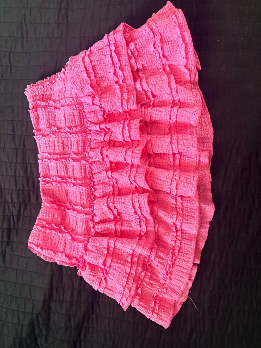 Pink Ruffle Micro Tiered Skirt